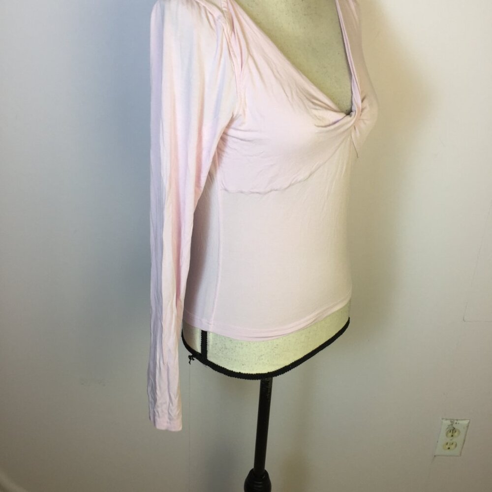 Lululemon Shirt Top Sz M Woman Pink Modal Silk Blend V-Neck Long Sleeve Athletic - Picture 8 of 14